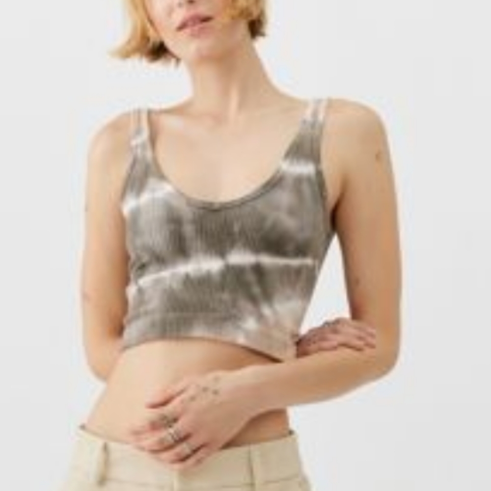 Tie Dye Stretch Crop Tank Top: S,L - Picture 2 of 4